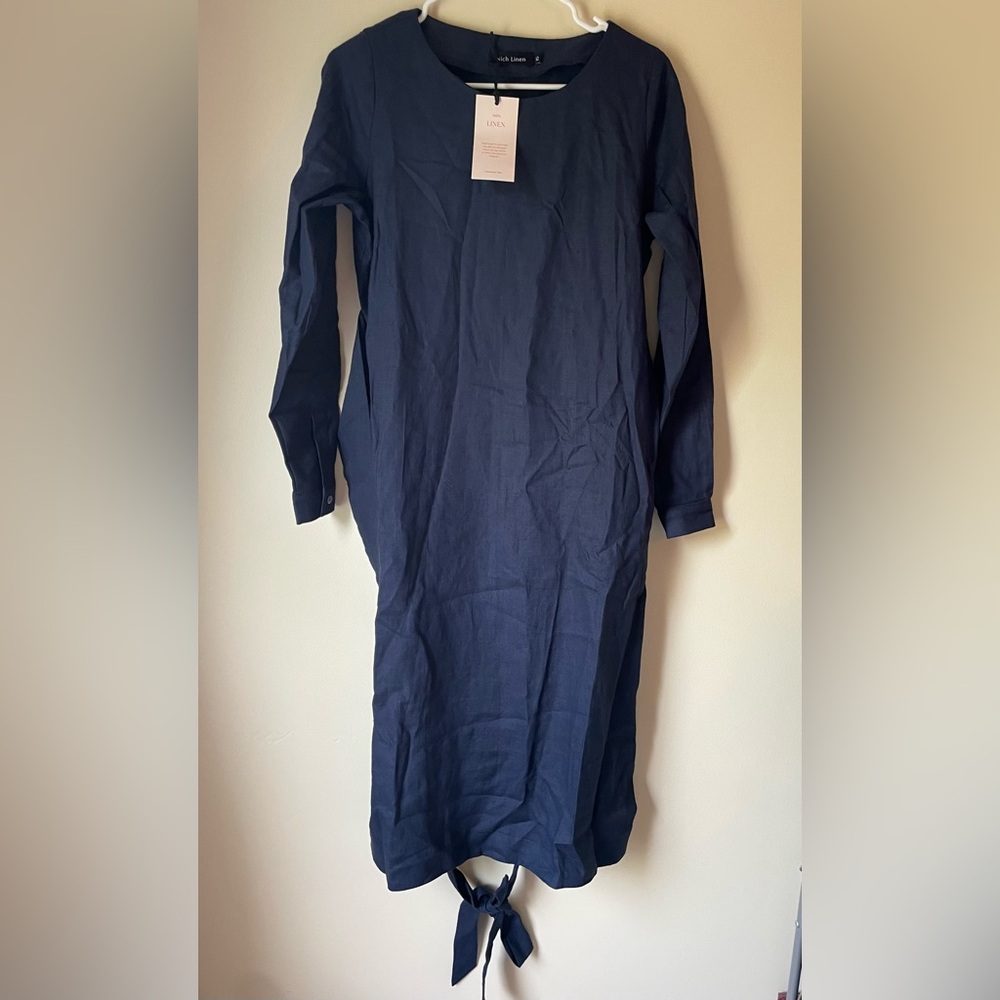Long Sleeve Navy Dress